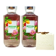Bath & Body Works Watermelon Lemonade 2 Piece Shea & Vitamin E Shower Gel Value Pack with a Marbela Creamy Rose Bar Soap - Full Size