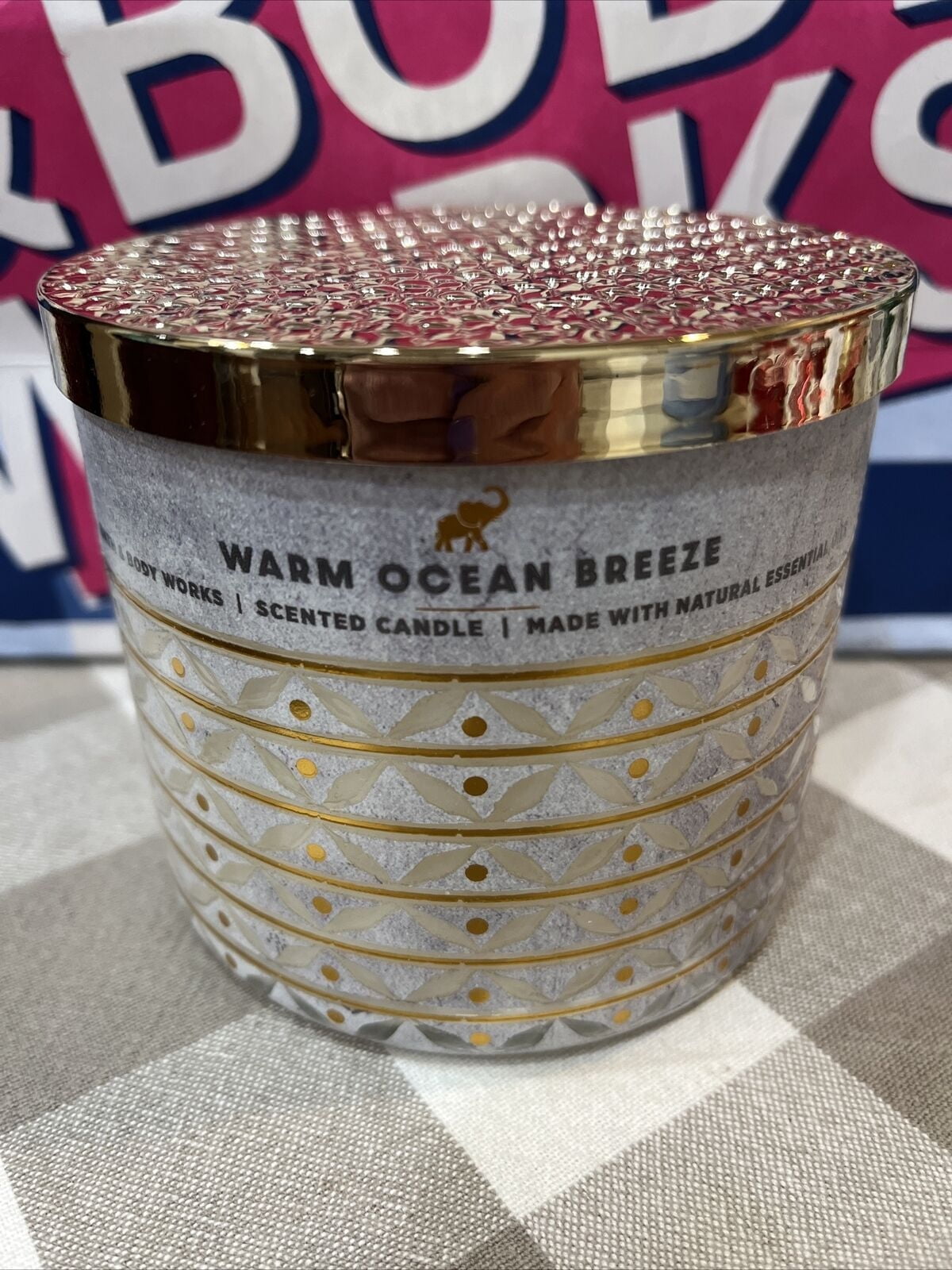 Bath & Body Works White Barn 3 WICK Candle WARM OCEAN BREEZE What