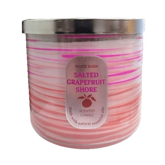 Bath & Body Works White Barn 3-Wick Candle with Salted Grapefruit Shore, 14.5 oz, 3 Count