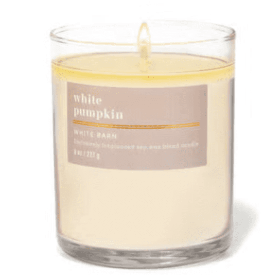 Bath & Body Works White Barn 8 oz White Pumpkin Scented Single Wick Candle