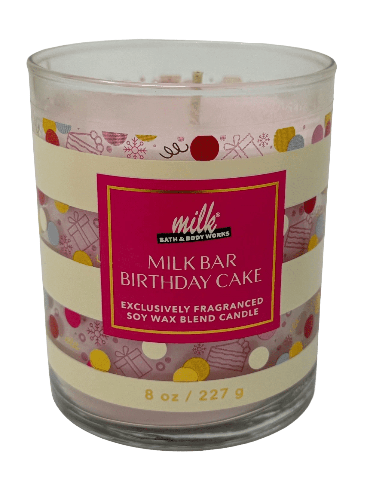 Bath & Body Works White Barn Milk Bar Birthday Cake Single Wick Candle 8 oz