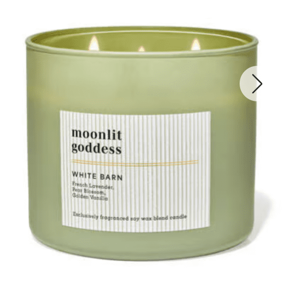 Bath & Body Works White Barn Moonlit Goddess Scented 3-Wick Candle, Soy Wax Blend