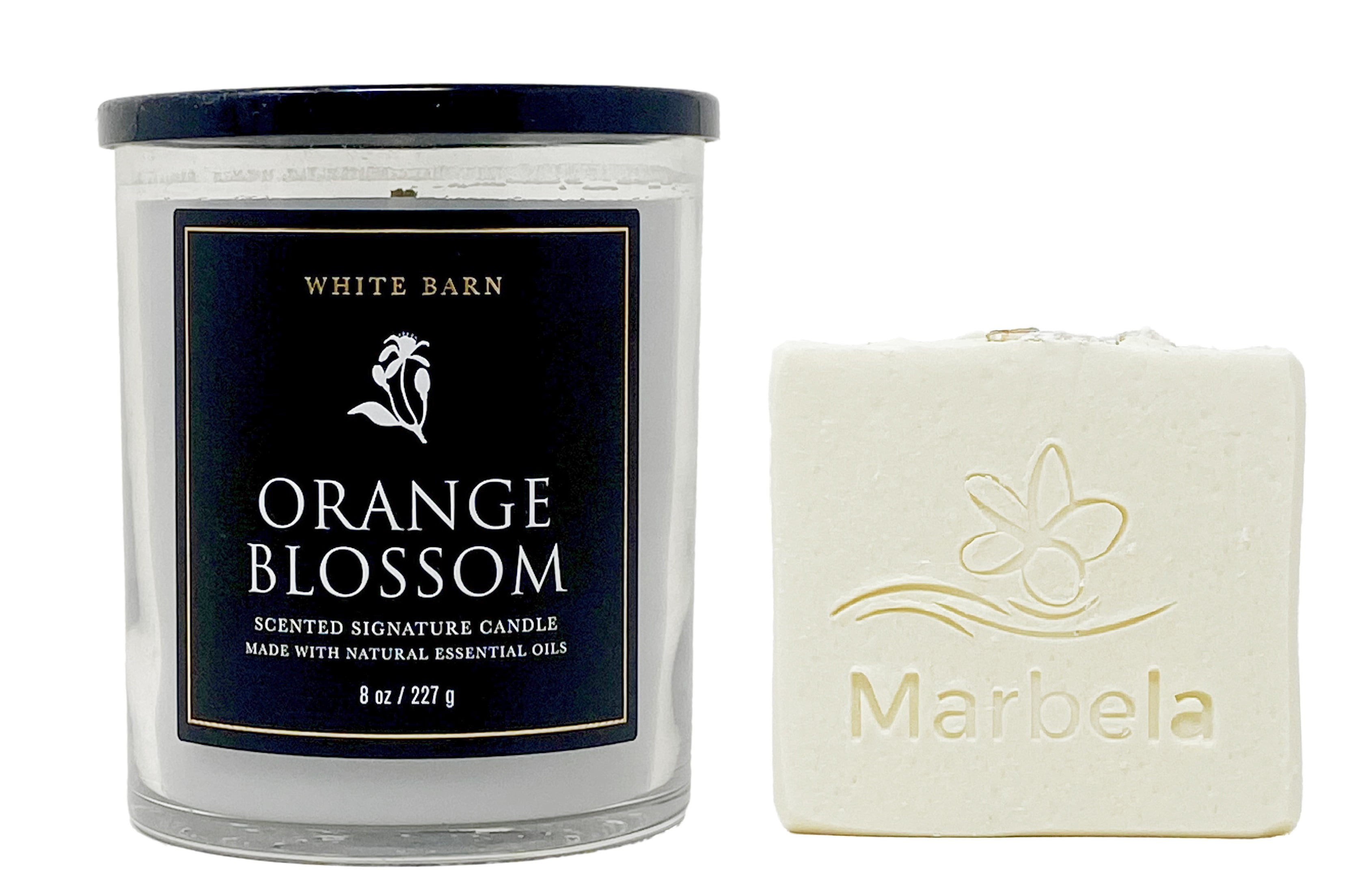Bath & Body Works White Barn Orange Blossom Single Wick Scented Candle With a Natural Oats Soap.
