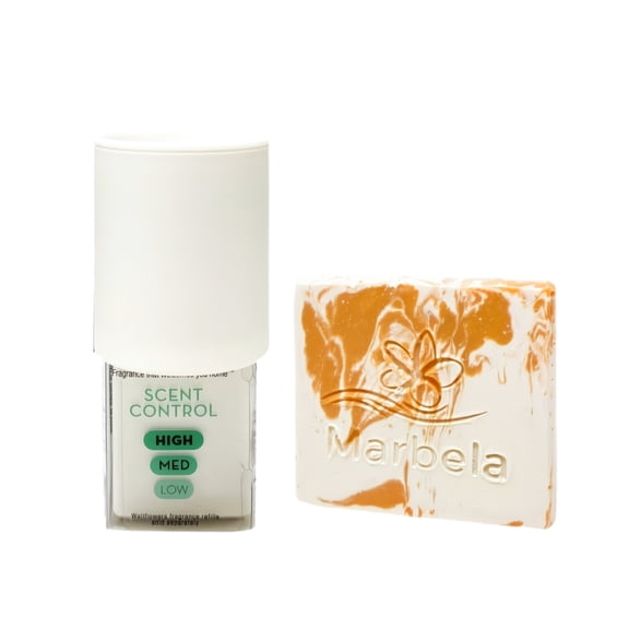 Bath & Body Works White Scent Control Wallflowers Fragrance Plug with a Peach Gardenia Mini Soap