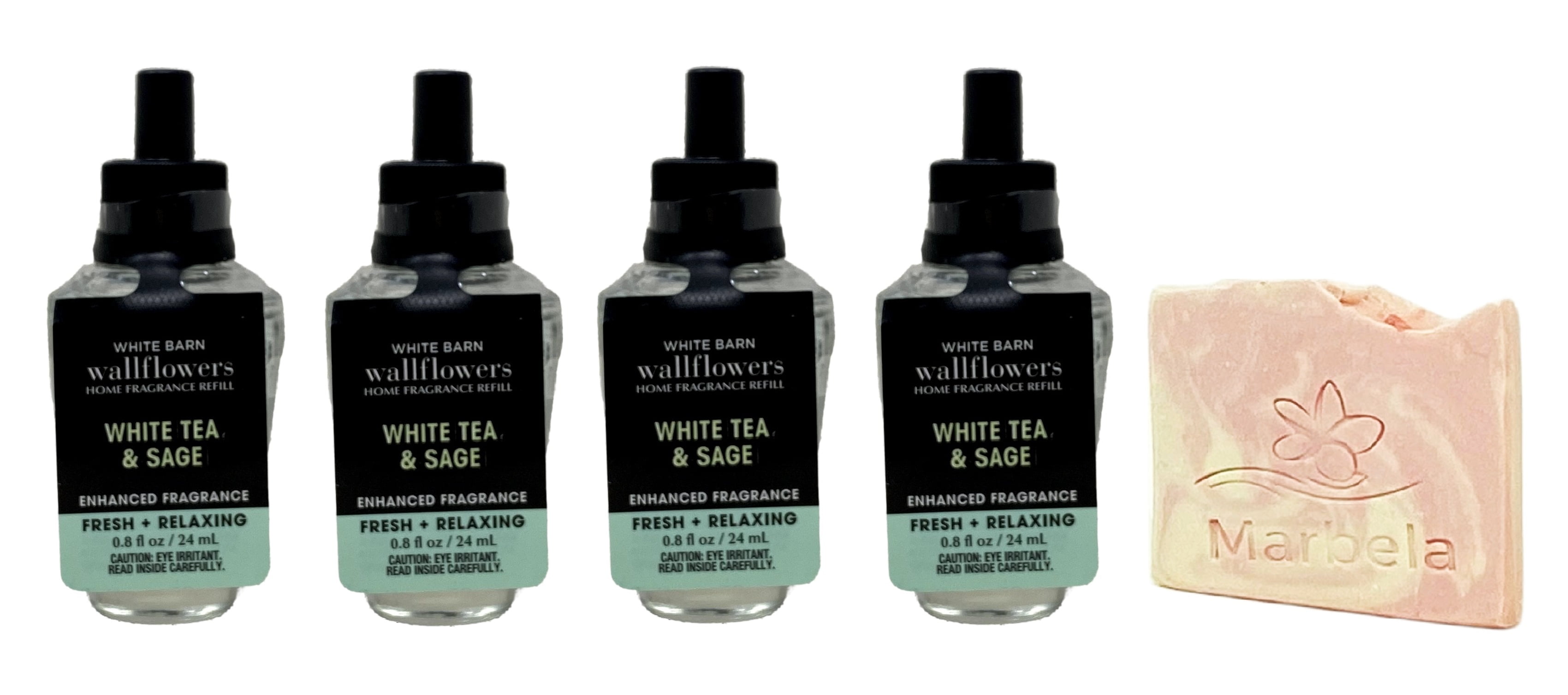 Bath & Body Works White Tea & Sage Wallflowers Home Fragrance Refills 4