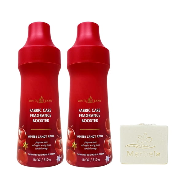 Bath & Body Works Winter Candy Apple 2 Fabric Care Fragrance Boosters with a Natural Oats Bar Soap