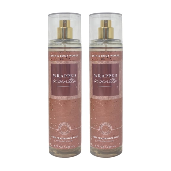Bath & Body Works Wrapped In Vanilla - 2 Fine Fragrance Mists (8 fl oz / 236 mL Each)