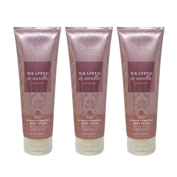 Bath & Body Works Wrapped In Vanilla - 3 Ultimate Hydration Body Creams (8 oz / 226 g Each)