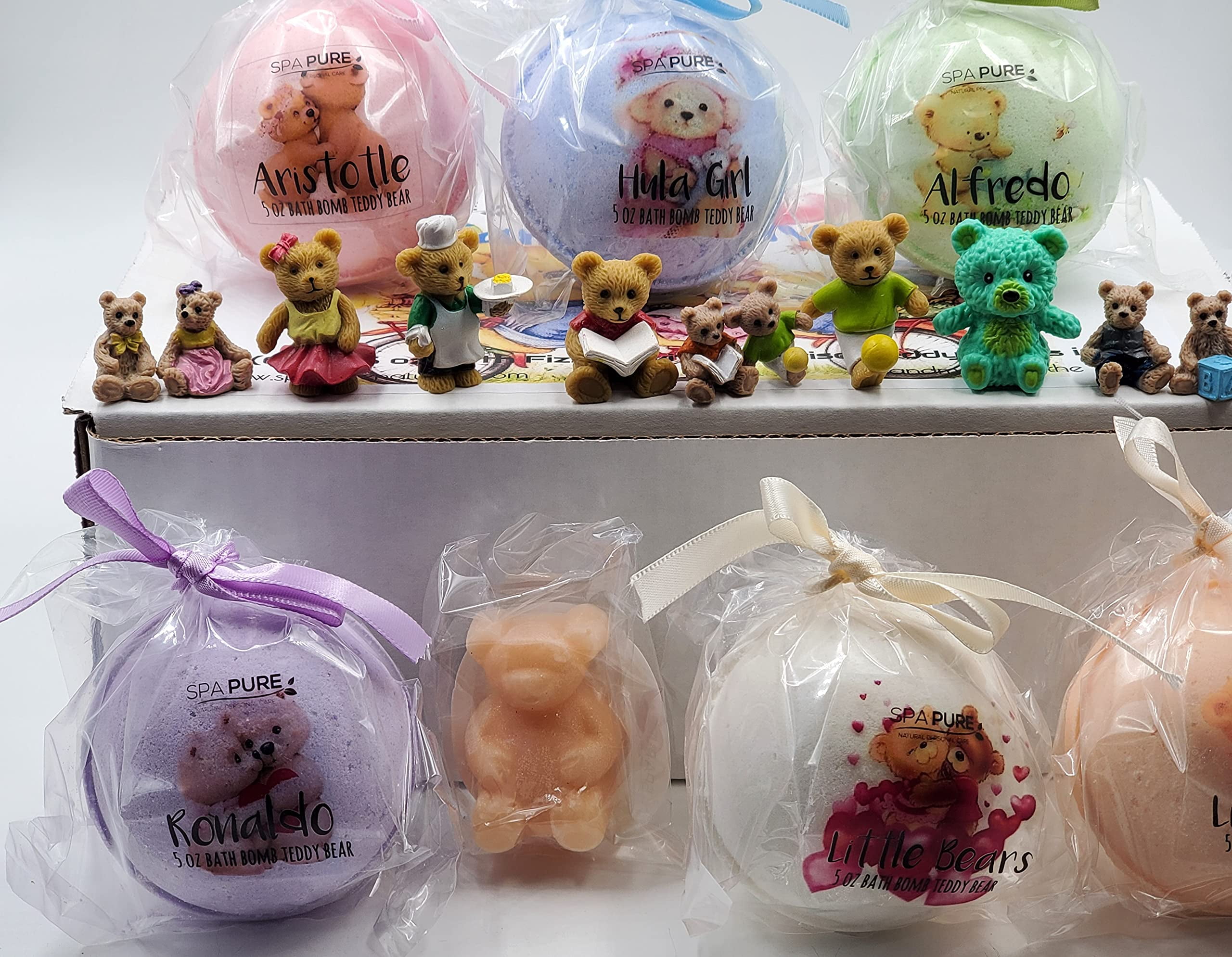 Bath Bomb Fizzies with Surprise 6 Bear Family Toys Inside Bath Bombs