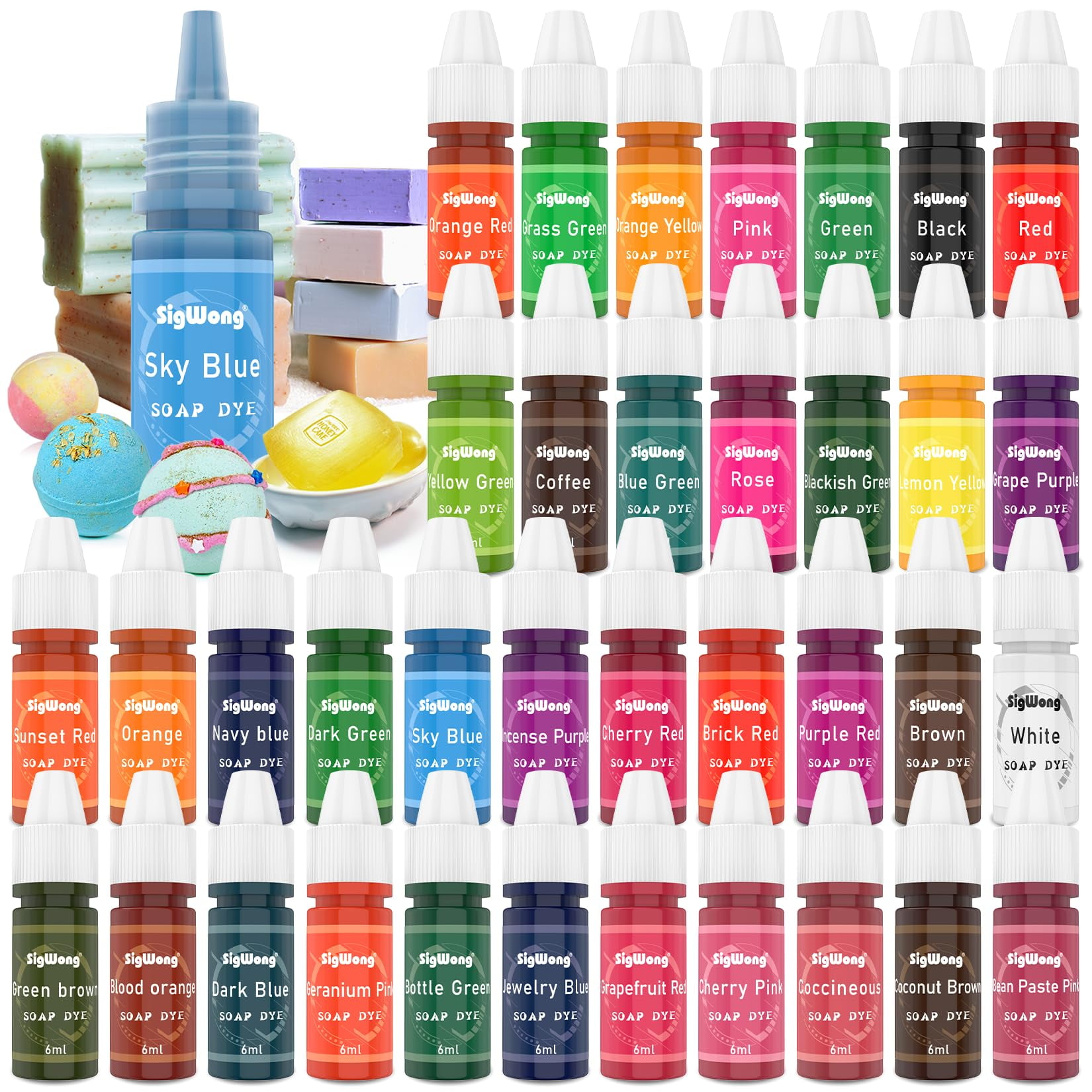 Bath Bomb Soap Dye 36 Colors Concentrated Food Grade Skin Safe Liquid