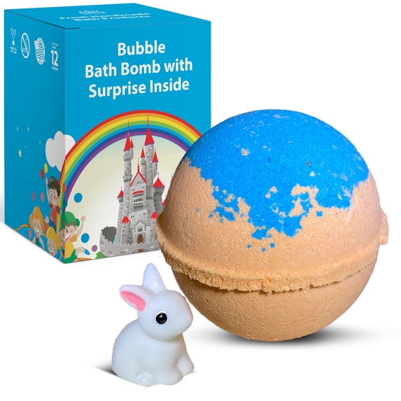 Bath Bomb for Kids with Surprise for Kids Rabbit Bunny Farts Toy Inside Handmade in USA Natural and Safe by Relaxcation