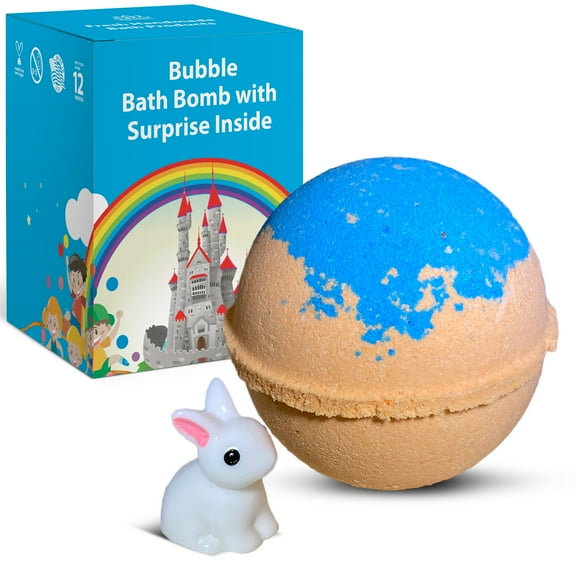 Bath Bomb for Kids with Surprise for Kids Rabbit Bunny Farts Toy Inside Handmade in USA Natural and Safe by Relaxcation