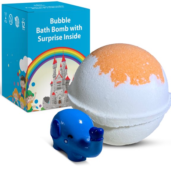Bath Bomb for Kids with a Surprise Toy Cute Elephant Inside Handmade in USA Natural and Safe for Sensitive Skin by Relaxcation