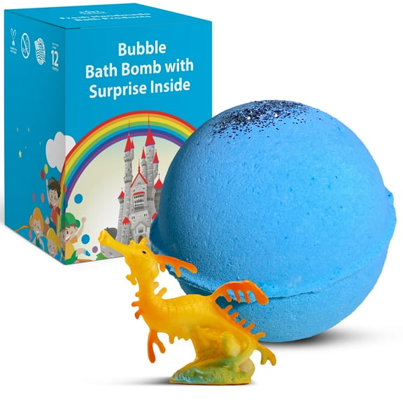 Bath Bomb for Kids with a Surprise Toy Sea Animal Inside Handmade in USA Natural and Safe by Relaxcation