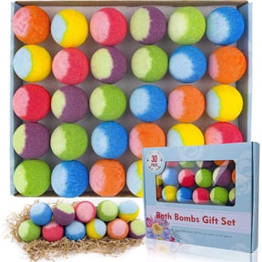 Bath Bombs, 30 Pcs Natural Organic Mini Bath Bombs Gift Set, Handmade with Rich Fizz-PickMora