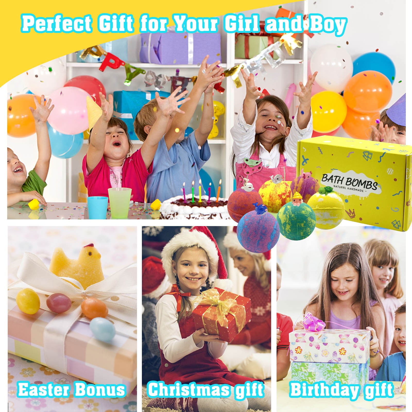 Bath Bombs For Kids With Toys Inside Set Marine Life Toys Handmade