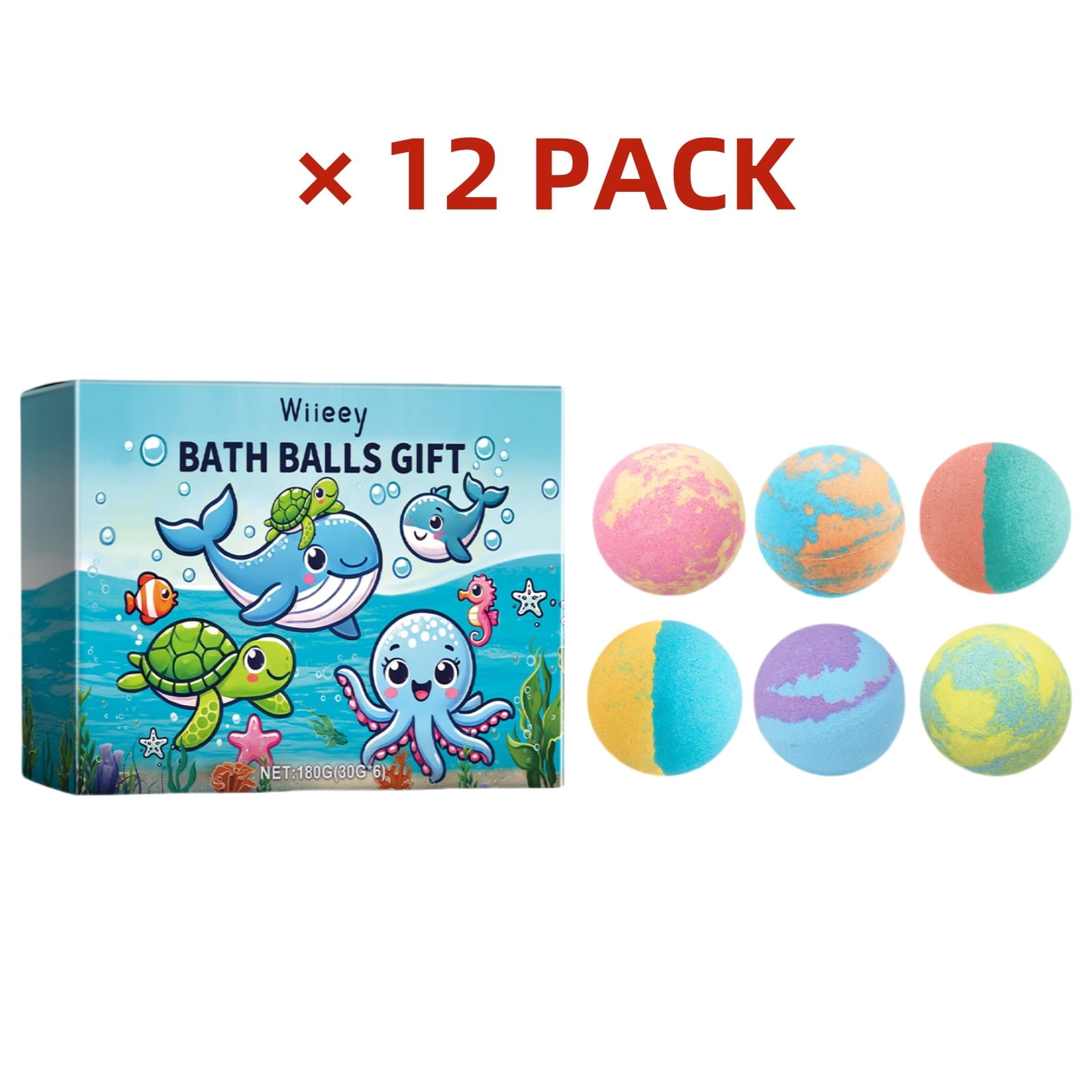 Hemp Oil Bath Bombs Gift Set - 6 Relaxing Scents, Natural Essential Oils, Spa Bath Kit For Women & Men