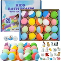 Bath Bombs Gift Set for Kids, 20 Pcs Handmade Bath Bombs Box, Spa Luxetique Christmas Gifts Set - PickMora