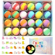 Bath Bombs for Kids, 24pcs Bath Bombs with Glow in The Dark Surprise Inside, Natural and Organic Colorful Bubble Bath Fizz for Kids, Perfect Birthday, Halloween, Or Christmas Gift for Boys Girls