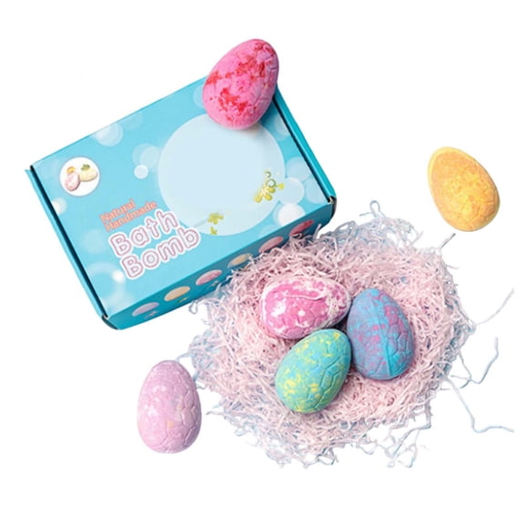 Bath Bombs for Kids, 6 Pack Bathbombs with Toys Inside, Organic Easter Bath Bombs Gift Set for Birthday Presents, Party Favors and Daily Bath Time Fun - Natural Fizzies with Surprise Toy Inside