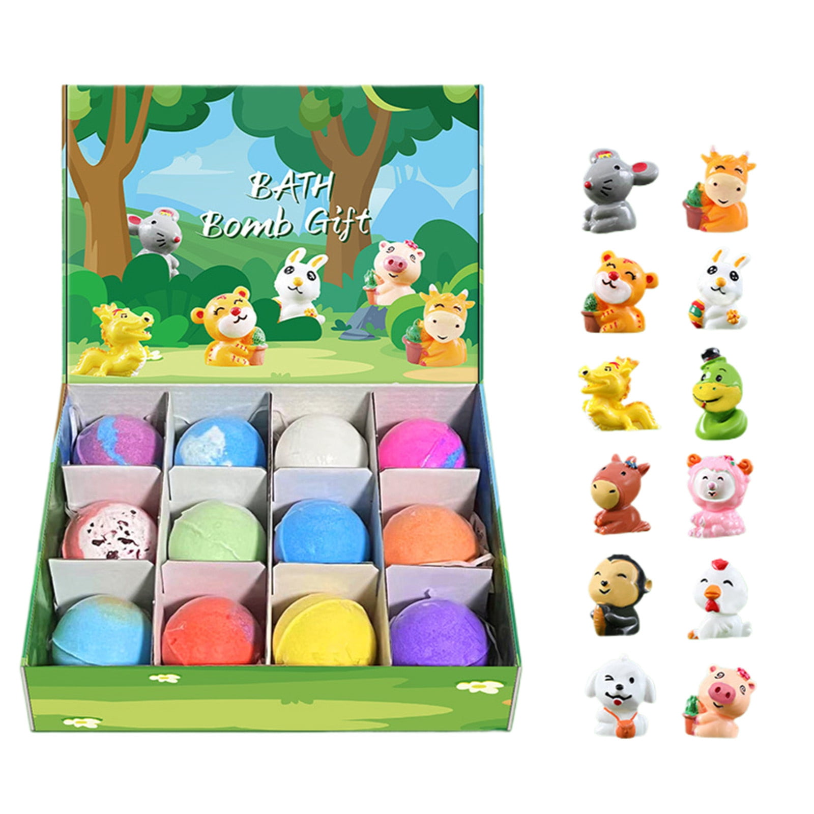 Bath Bombs for Kids with Surprise Inside, 12 Pack Organic Colorful Bubble Bath, Natural Bubble Bath Set for Birthday Presents, Party Favors and Daily Bath Time Fun