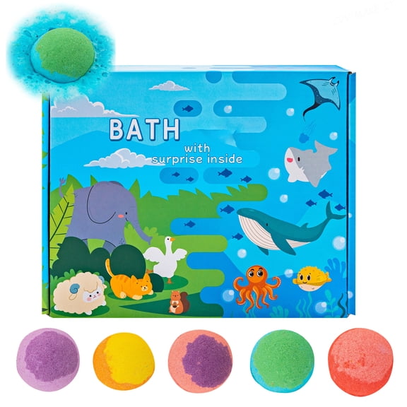 Bath Bombs for Kids with Surprise Inside Bubble Bath Toys Organic Natural Bath Bombs Set Easter Basket Stuffers Birthday Christmas Gift for Kids 3 4 5 6 7 8 Years Old Boys Toddlers Girls,F