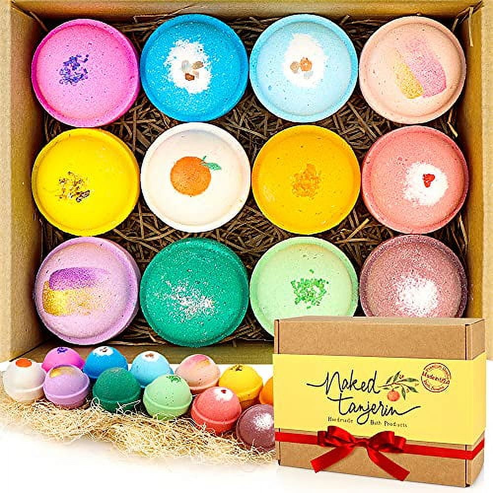 Bath Bombs Made Natural Premium Gift Set 12. Fizzies & Bubbles To In