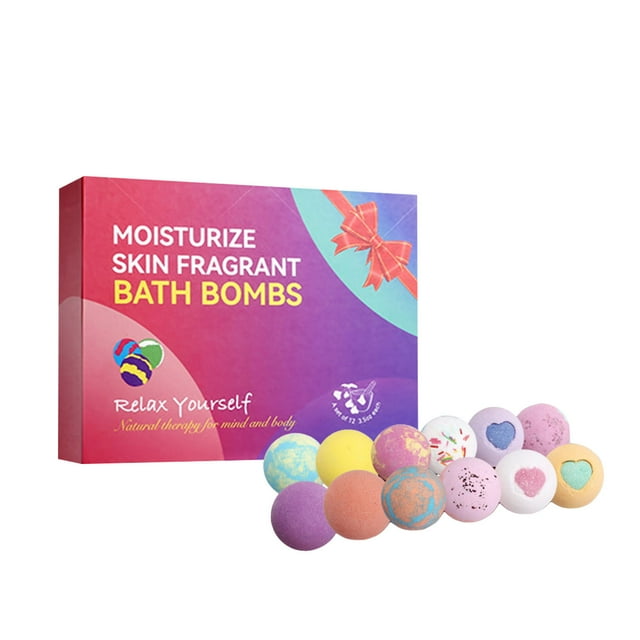 Bath Bombs Set 12pcs Suit for SPA Bath for Wife Girlfriend Kids
