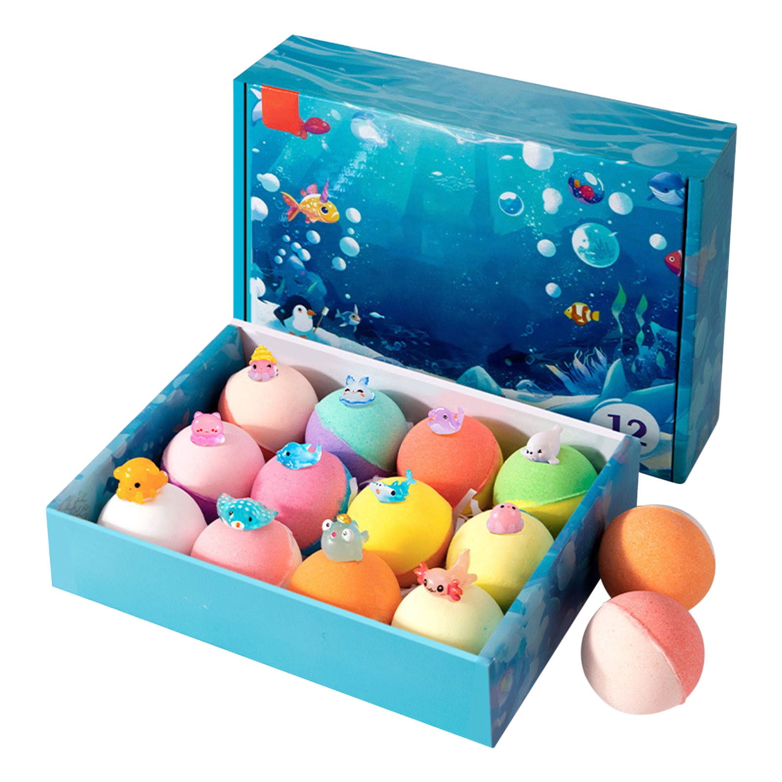 Bath Bombs Set, Natural Organics Bath Bombs with Bath Toys for Kids Birthday Presents