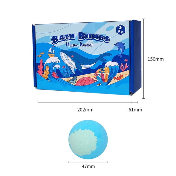 Bath Bombs with Surprise Inside, 6 Pack Fizzy Bubble Bath Gift Set, Dinosaur Egg & Ocean Theme Bath Fizzies, Natural Sea Salt Color Changing Spa Easter Bath Balls (Sea Animal)