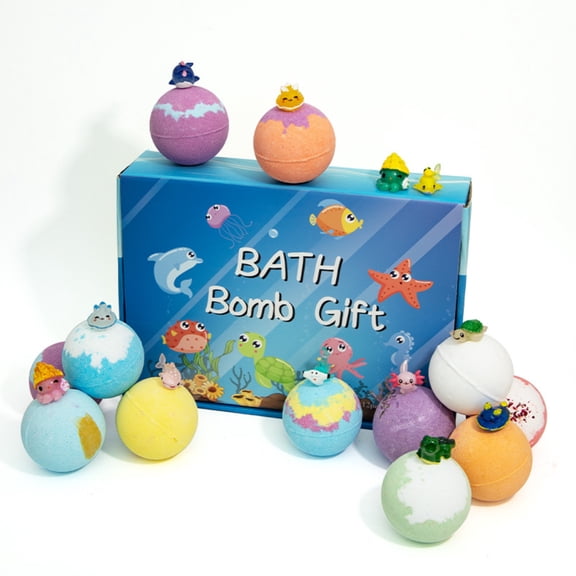 Bath Bombs with Toys Inside, 12 pcs Kids Bath Bombs Gift Set, Easter Gifts for Kids, Easter Basket Stuffers, Easter Egg Bath Bombs, Bubbles for Kids, Bath Toys for Kids