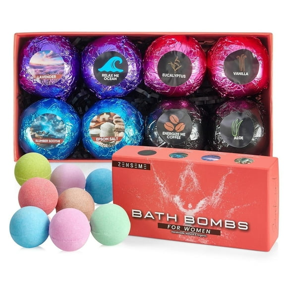 Bath Bombs for Women - bath bomb for Women Relaxing - Organic Bath Bombs with Feminine Scents for Her - 2.5 Oz Gift Set of 8 Scented All Natural