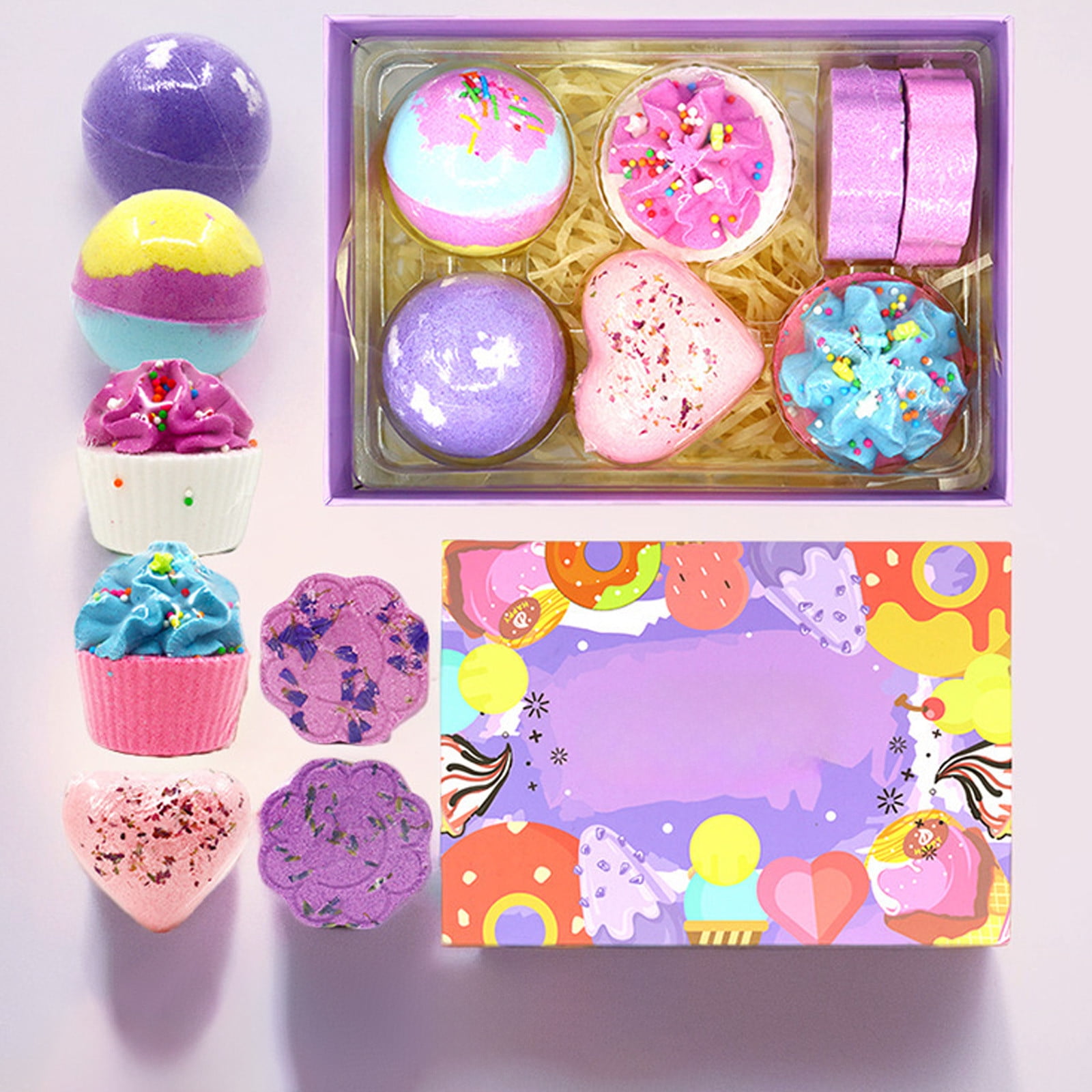 Bath Bombs for Kids Bath Bomb Gift Set Girls Bath Natural Bathbombs ...