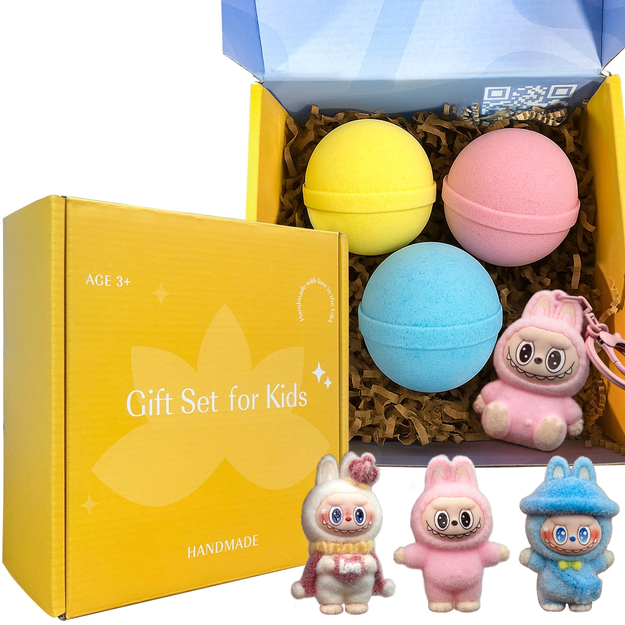 Bath Bombs for Kids with Surprise Inside Cool Cute Toys Handmade in USA Natural and Safe by Relaxcation