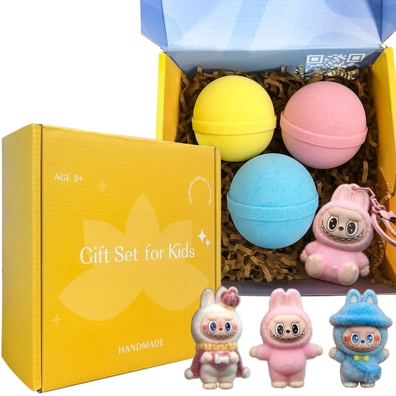 Bath Bombs for Kids with Surprise Inside Cool Cute Toys Handmade in USA Natural and Safe by Relaxcation