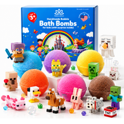 Bath Bombs for Kids with Surprise Inside Cool Minecraft Toys Handmade in USA Natural and Safe by Relaxcation