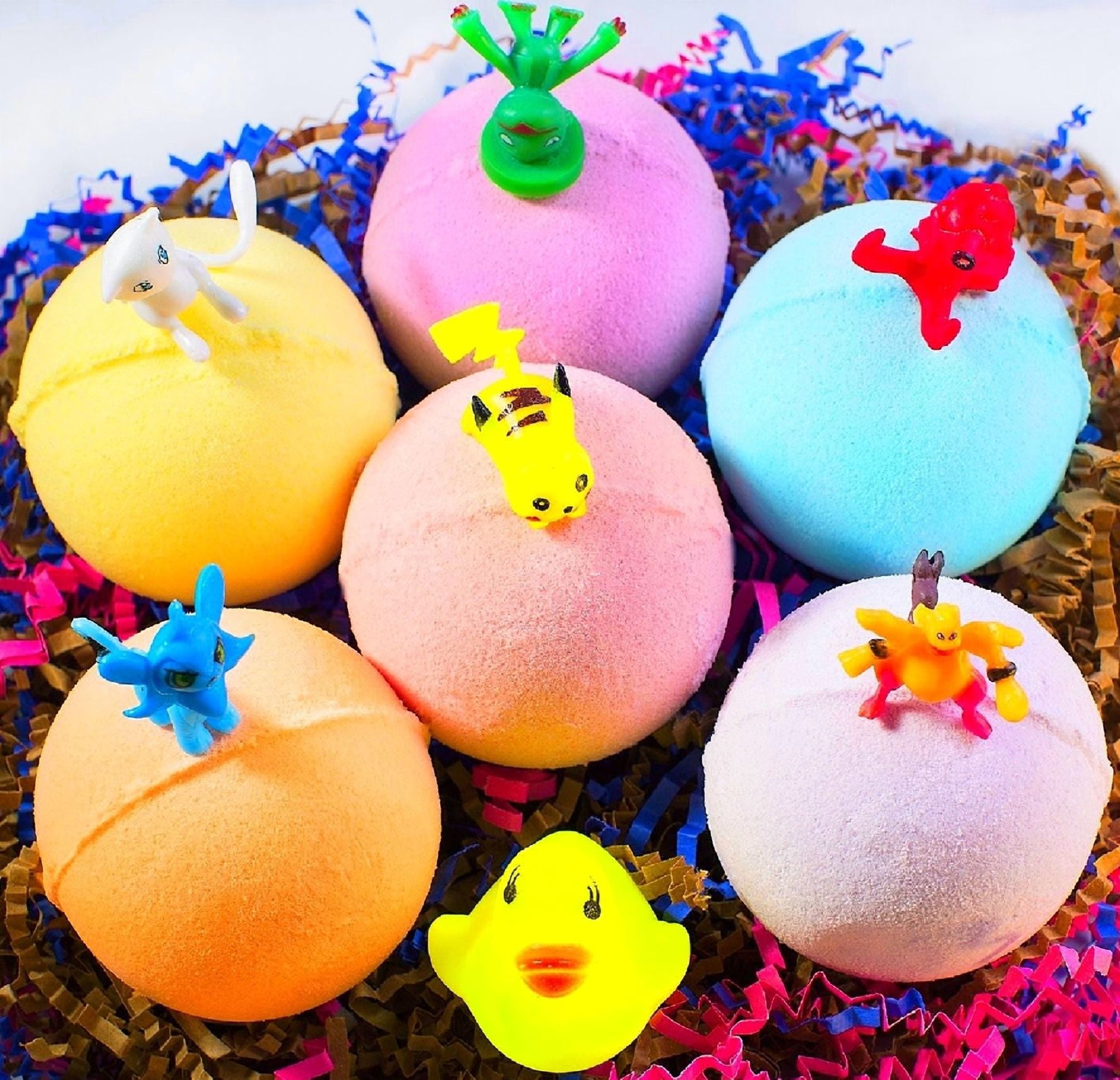 Bath Bombs for Kids with Surprise Inside Fun Toys Handmade in USA Natural and Safe by Relaxcation