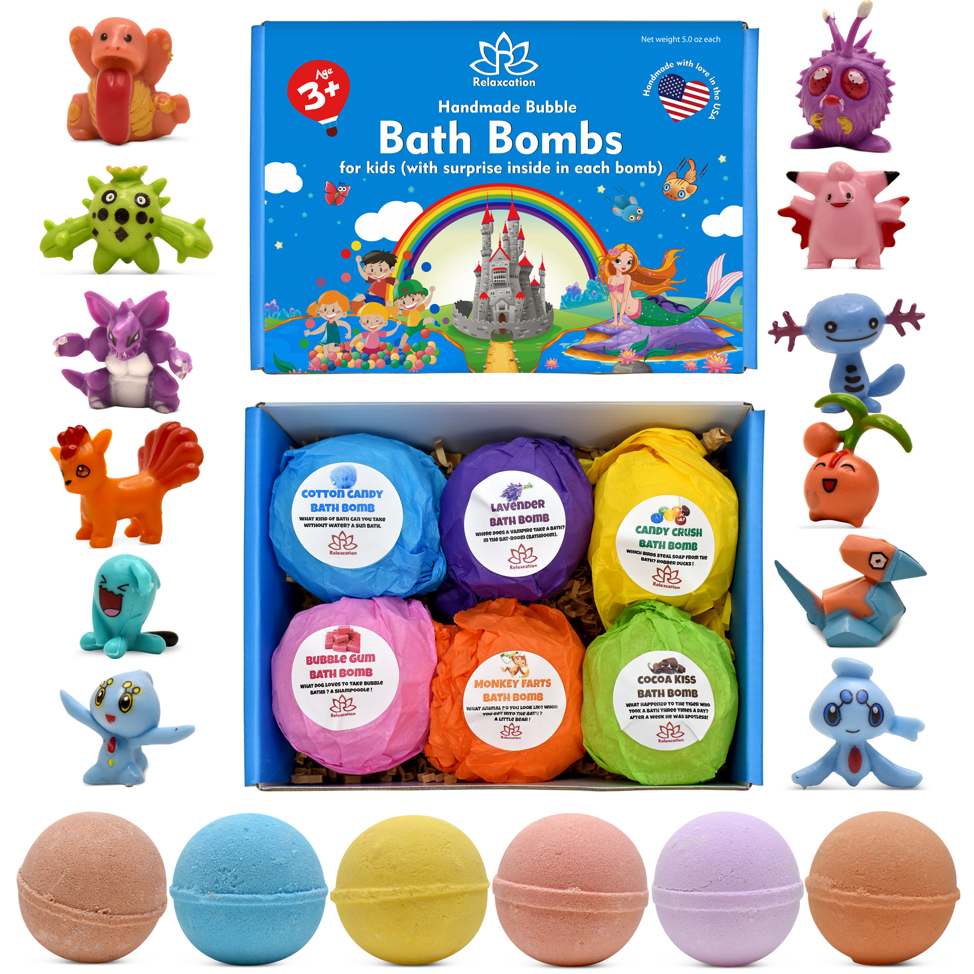 Bath Bombs Surprise / Kids Bath Bombs with Toys Inside Bath Bomb Kit