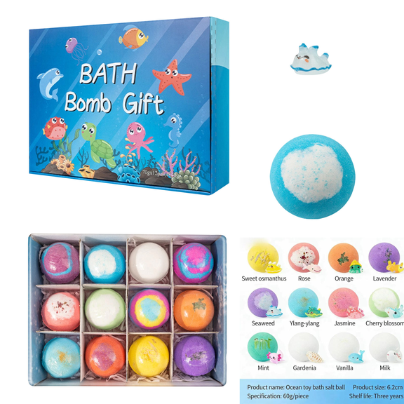 Easter Gifts for Kids: 12 Pack Bath Bombs for Kids with Surprise Inside, Cute Bath Toys for Kids Ages 4-8, Fizzy Bubble Surprise Bath Bombs