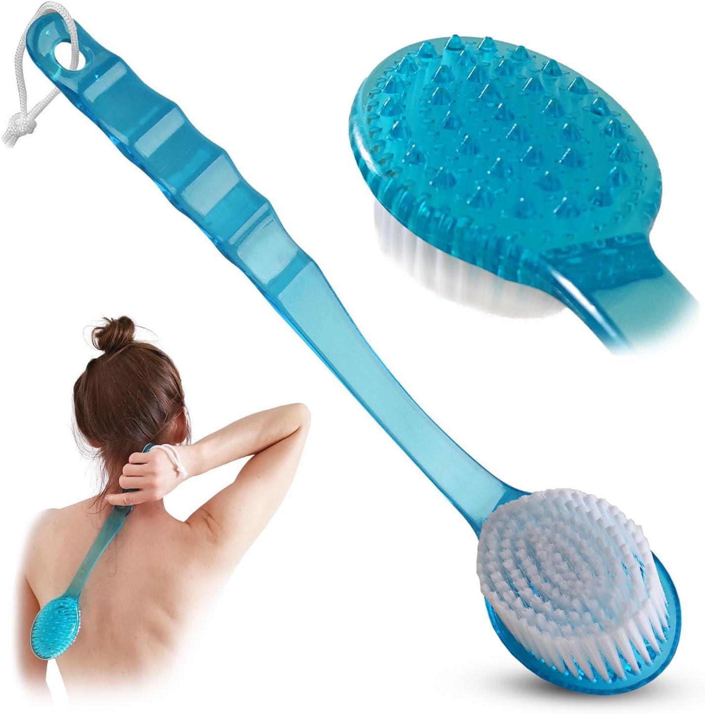 Bath Brush, Body Brush for Showering, Long Handle Back Shower Brush ...