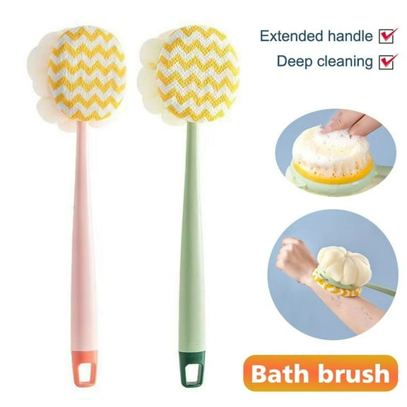 Bath Brush Double-Sided Exfoliating Tool with Long Handle and Soft Bristles Detachable Bath Ball for Gentle Cleansing and Skin Renewal Perfect for Daily Shower and Spa Relaxation At Home Topliu