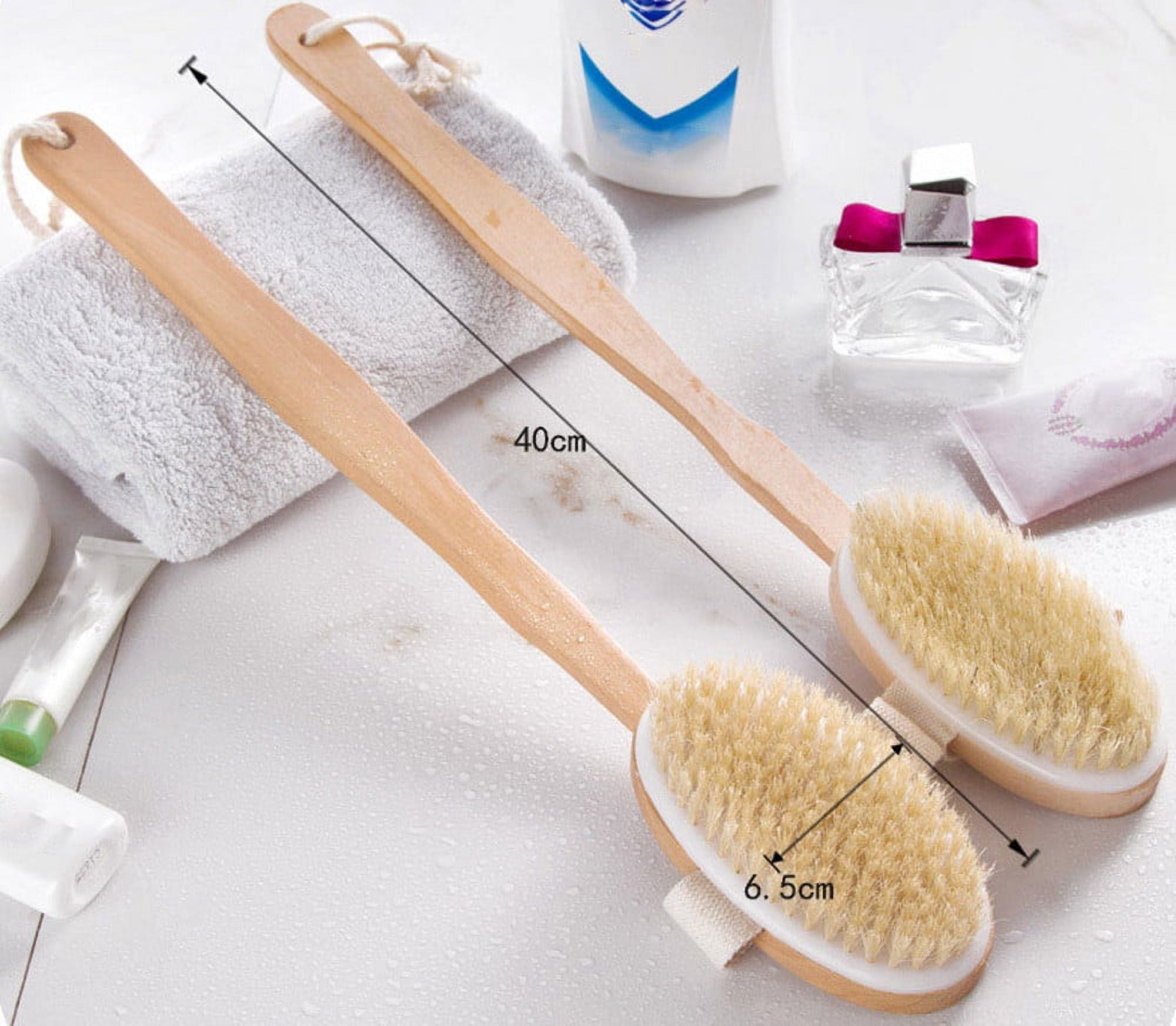 Bath Brush Long Handle For Shower,Bristles Brush Wooden Massager ...