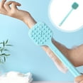 thumbnail image 1 of Bath Brush Silicone Long Handle | Back Scrubber Massage Exfoliator | Non-Slip Medium Firm Bristles | 14 Inch | Hygienic Durable Silica Gel | 1 Pack | Pink or Blue | 36x8x2.5cm, 1 of 6