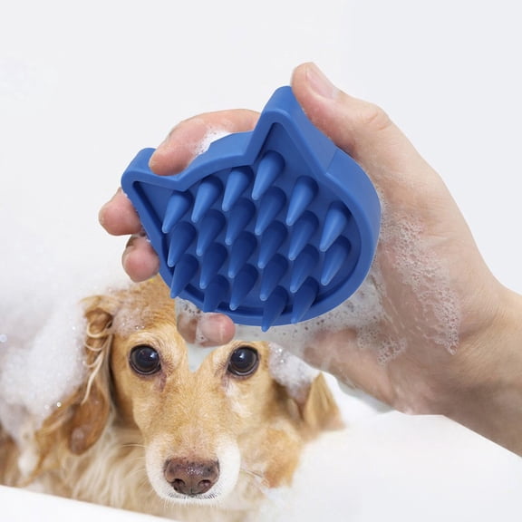 Bath Brush for Pet Grooming & Massage, Plastic Scrubbing Brush for Showers, Ideal for Long & Short Haired Dogs and Cats, Essential Puppy Accessory