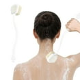 thumbnail image 1 of Bath Brush with Bristles, Long Handle for Exfoliating Back, Body, and Feet, Bath and Shower Scrubber, White (1 Pack, M), 1 of 8