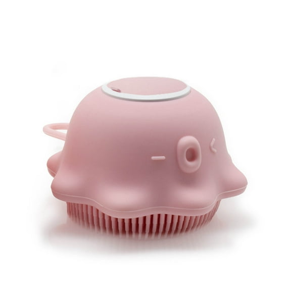 Bath Brush with Liquid Filling and Massage, Shampoo Dispenser for Pet Bath, Soft Bristles for Gentle Cleaning, Non-Slip Grip Design