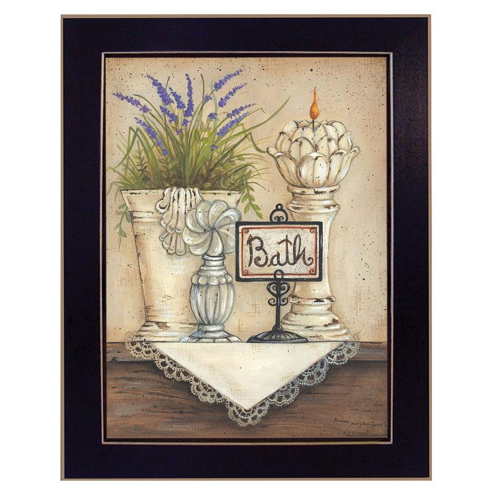 Mary June Black Framed Floral Canvas Art Print, 12" x 10"