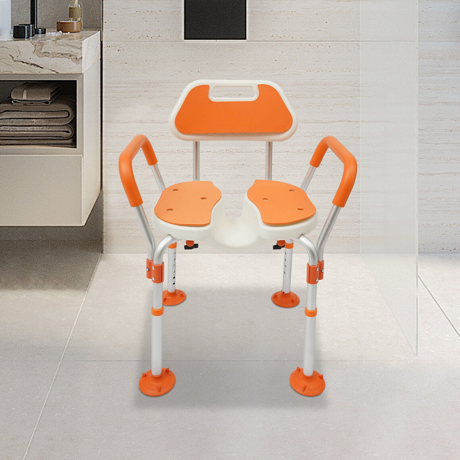 Bath Chair Disabled People Height Adjustable Shower Chair with Backrest ...