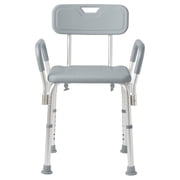 Bath Chair for Seniors, Shower Seat with Back, Suction Feet, Non-Slip Adjustable Height Shower for Elderly, 350lb Weight Capacity Removable Backrest