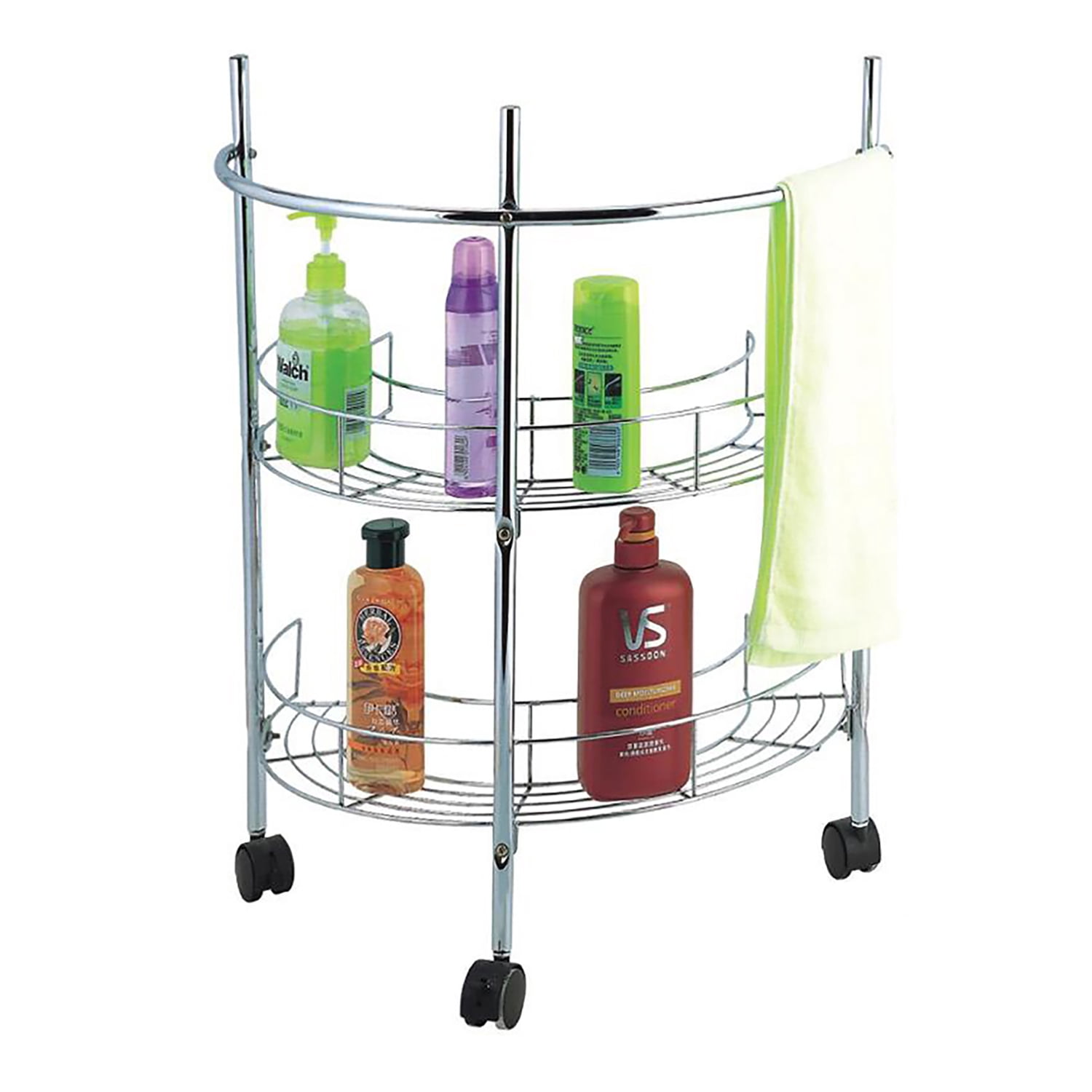 EuroHome Bath Chrome Basin Rack with Swivel Casters